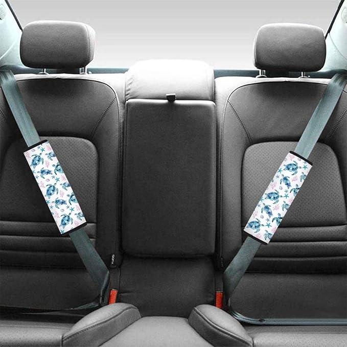 AFPANQZ Turtle Starfish Print Seat Belt Pads Covers Universal Fit for Truck Vans Sedans SUVs Safety Seatbelt Pad Cushion Comfortable Driving Car Seats Accessories