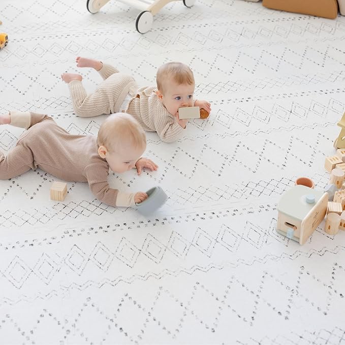 Little Landings Baby Play Mat for Floor - Boho (4x6ft) - Premium EVA Foam Play Mat for Babies & Toddlers (Ages 0-5+) - Non-Toxic Playmat for Tummy Time, Crawling & Playroom - Stylish & Comfortable
