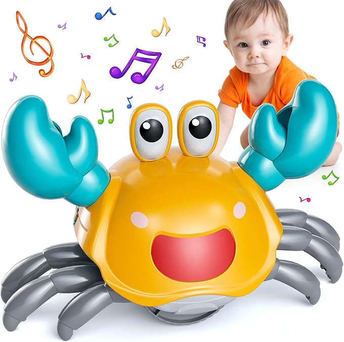 Beby Buty Crawling Crab Baby Toy, Infant Tummy Time Walking Dancing Moving Crab Toys for Babies Girl Boys, Crawling Crab Baby Toy Toddler Birthday Gifts