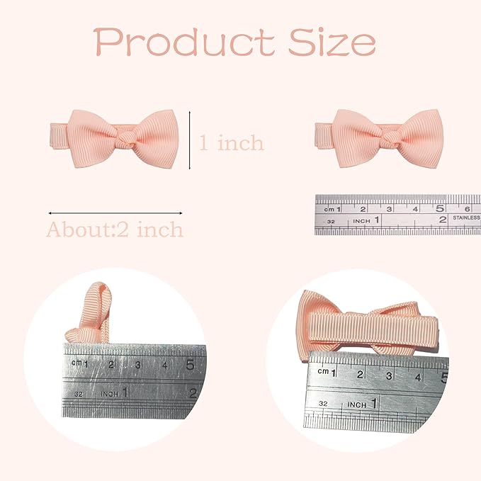 CÉLLOT Baby Hair Clips 50 Pieces 25 Colors in Pairs Baby Girls Fully Lined Bows Hair Pins Tiny 2" Hair Bows Alligator Clips for Girls Infants Toddlers