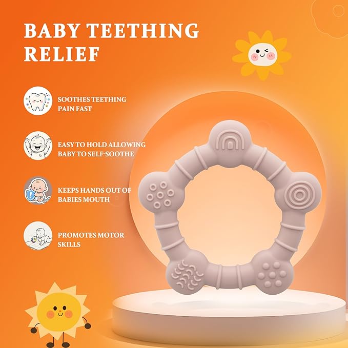 Easter Baby Teething Toys Baby Essentials & Infant Toys Silicone Teether for Babies 0 3 6Months Baby Chew Toys Newborn Learning Developmental Teether Relief Toys with 3pack Baby Toys Gifts Box