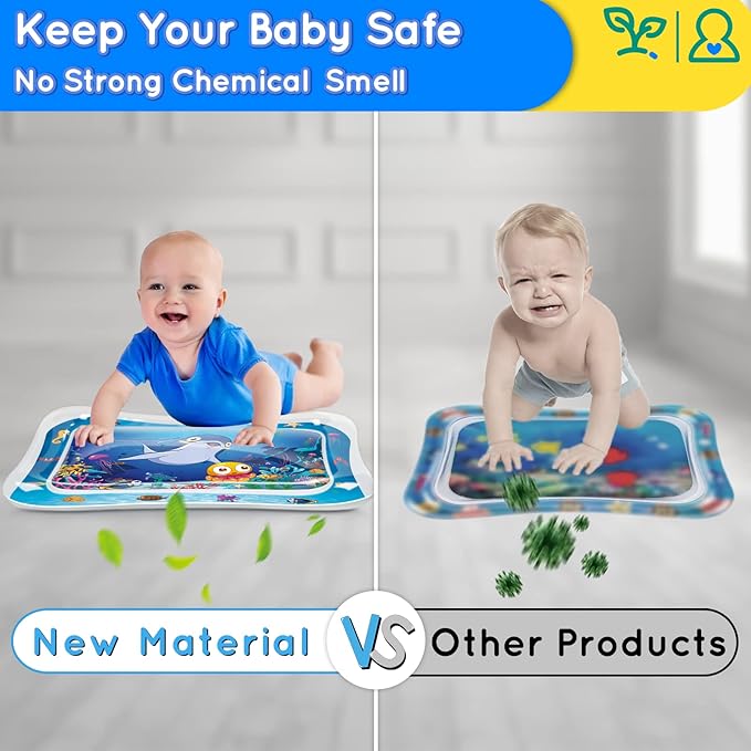 Infinno Tummy Time Mat Sensory Water Mat for Babies, Baby Toys for 3 6 9 12 Months Boys and Girls, Great Gift Idea of Baby Stuffs…