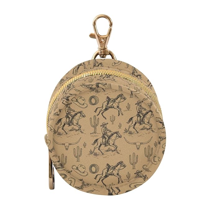 Western Cowboy Horse Beige Print Pacifier Holder Case for Diaper Bag Portable Travel Pacifier Storage Case with Clip Newborn Baby Pouch for Baby Boys Girls Purse Outdoor