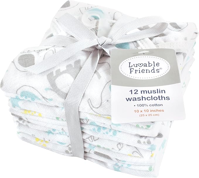 Luvable Friends Unisex Baby Muslin Washcloths