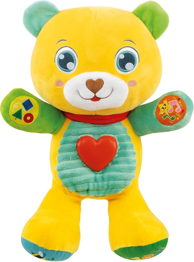 Clementoni Baby Lele Hugging and Words, Interactive Speaking Plush Animal for Children from 6 Months, Activity Centre that Stimulates Sensory and Cognitive Development, Italian