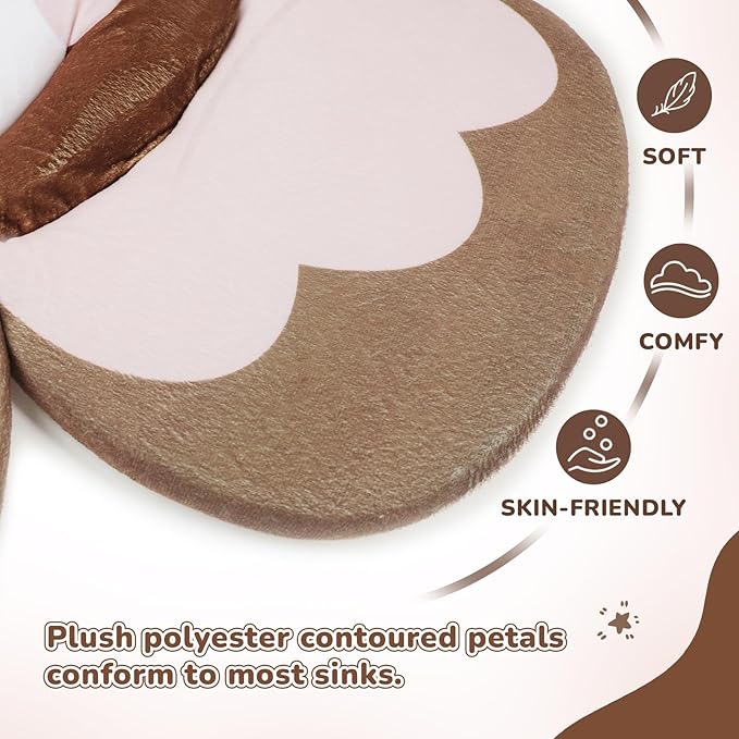 YooxArmor Baby Bath Pad for Infant Bathtub Sink, Non-Slip Flower Bathtub for Infants 0-6 Months, Soft Baby Sink Bath Cushion for Babies Bath Time, Newborns Bath Essentials Must Haves-Owl