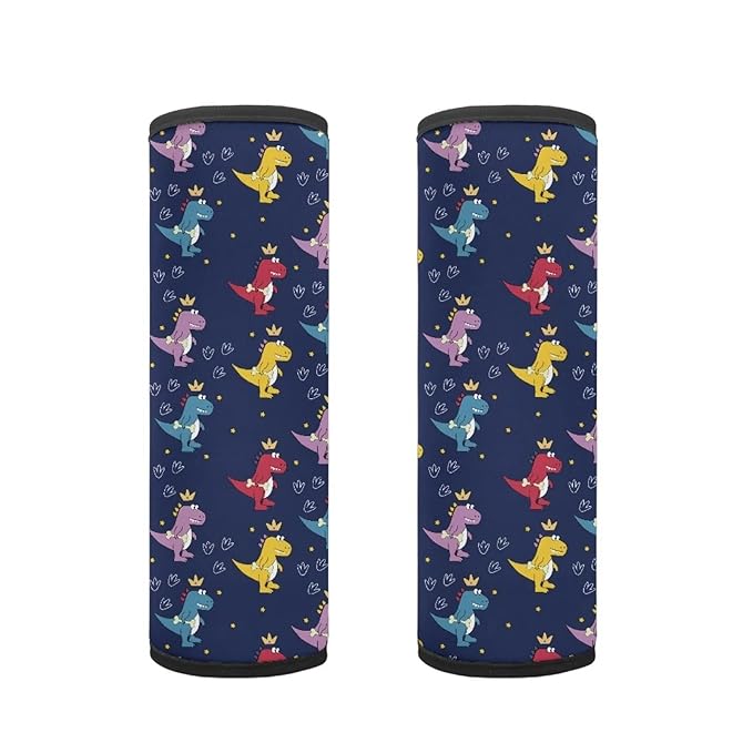 AFPANQZ Funny Cartoon Dinosaur Car Seat Belt Covers Pads for Kids Soft Seatbelt Shoulder Protectors Cushion Pad Comfy Safety Seatbelt Pads 2 Pcs Car Accessories Backpack Shoulder Cushion