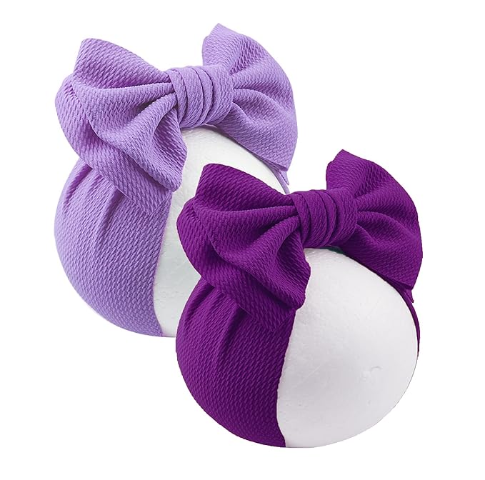 Bows for Baby Girls Headband, Newborn Bows Headbands Baby Hair Bows Hairbands Hair Accessories.(FD104-Purple Lavender)