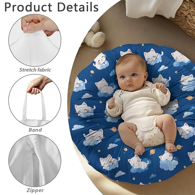 Newborn Lounger Cover, Cat Removable Cover for Newborn Lounger Soft Newborn Lounger Cover Breathable Baby Newborn Lounger Washable Cover for Newborn Lounger Pillow