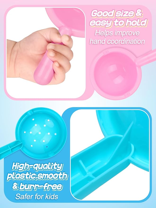 Small Bath Toys for Toddlers Age 1-3 - Super Easy to Clean Water Table Toys, Baby Bath Tub Swimming Pool Beach Toy Accessories for Fun Tactile Training Newborn Gifts, 3 Pack (Blue)