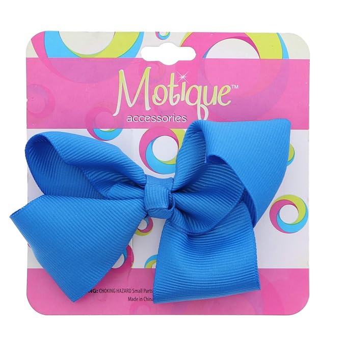 3 Inch Grosgrain Bow for Little Girls- Set of 2 (Blue)