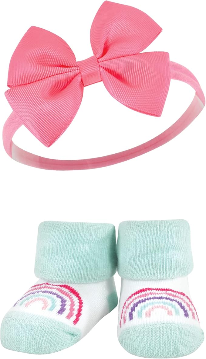 Hudson Baby Girl's Headband and Socks Giftset