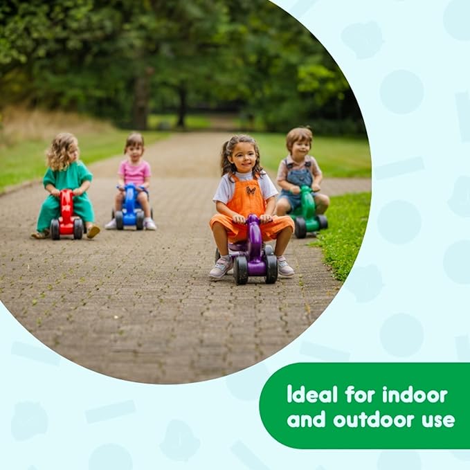 Careplay 2-in-1 Puppy Push & Ride-on Toy, Indoor & Outdoor Use, Low Profile Seat, Recommended for Children up to 50lbs, Durable Construction, Made in The USA, Green
