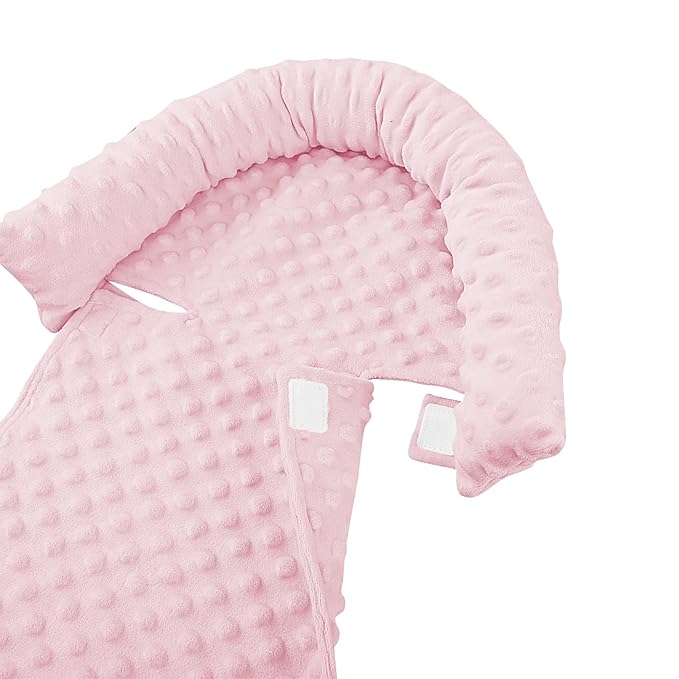 Pea Pod Car Seat Head Support Infant Baby Carseat Head Support & Strap Covers for Newborns Ultra Soft Minky Dotted Fabric Infant Car Seat Insert Perfect for Baby Carseats, Strollers, and Bouncers
