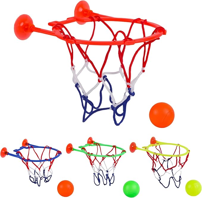 2,5or10 Bath Toys for Toddlers-Bathtub Basketball Hoop for Kids-Bath Toys Shower Toys for Kids Ages 3-8-Suction Cup Basketball Hoop & 2 Soft Balls Set for Boys Girls (5)