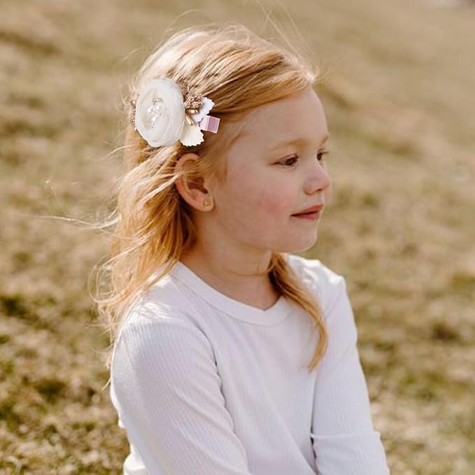 Flower Hair Clip BFNAAgirl Baby Girl Hair Bows Hair Accessories Alligator Clips for Infants Toddlers Gift (one size, flower8063)