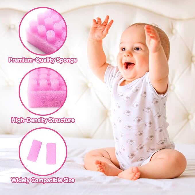 Replacement for NozeBot Electric Baby Nasal Aspirator Filters, 90Pcs Baby Nose Cleaner Hygiene Filters with Nose Cleaning Tweezer for Infants and Toddlers Boys Girls (Purple)