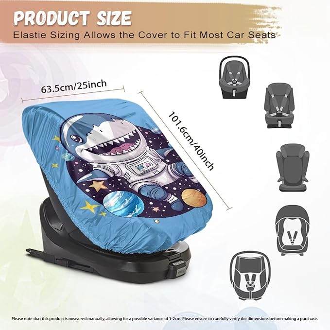 XYZCANDO Shark Car Seat Covers for Babies Cute Baby Car Seat Shade Cover for Travel Easy to Install Car Seat Protector for Child Car Seat Washable Baby Car Seat Cover for Travel Gift for Her