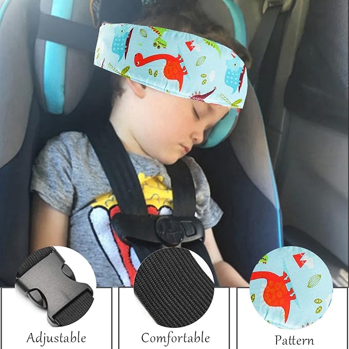 ZYNQACC 2PCS Baby Car Seat Head Support,Toddler Safety Car Seat Sleep Nap Aid Positioner Strap Belt Neck Protection Belt for Children and Kids(Pink, Blue) (Green)