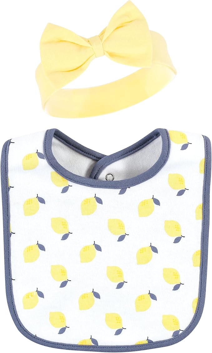 Hudson Baby Unisex Baby Cotton Bib and Headband Set