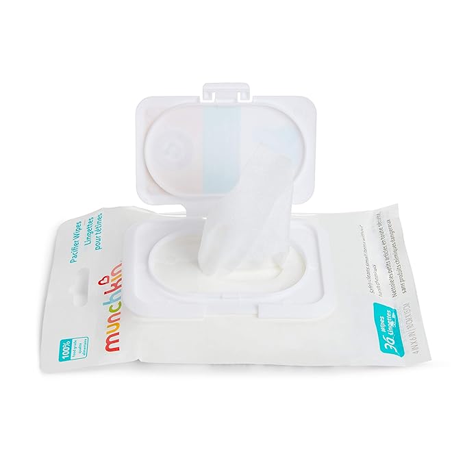 Munchkin Arm & Hammer Pacifier Wipes - Safely Cleans Breast Pump Parts and Feeding Essentials for Baby and Toddler, 3 Pack, 108 Wipes