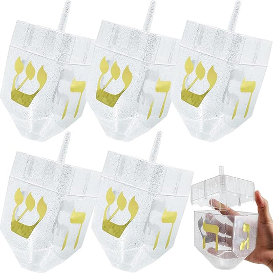 The Dreidel Company Jumbo Hanukkah Fillable 6.5" Inch Dreidel, Stands Straight on Table, Can Be Filled with Hanukkah Gelt or Any Hanukkah Item (24-Pack)