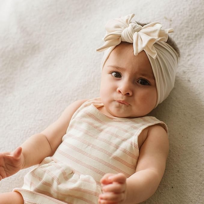 Baby Bling 2PK FAB-BOW-OUS®: petal + oatmeal