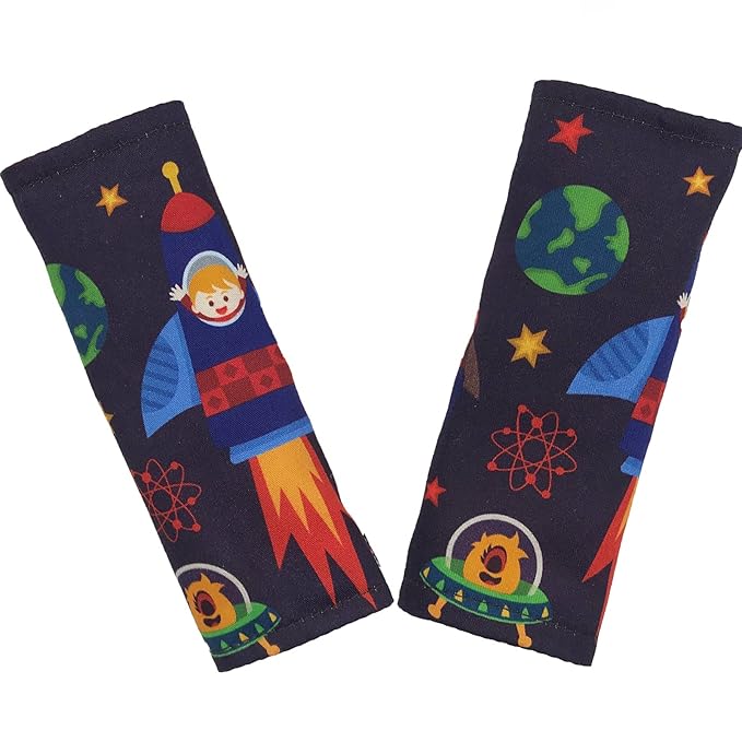 Car Seat Strap Pad, Car Seat Strap Cover, Car Seat Neck Cover, Baby Strap Pad, Baby Neck Pad, Car Seat Belt Cover, Car Seat Belt Pad, Boy Girl Newborn Infant Toddler Strap Belt Neck Cover Pad(Rocket)