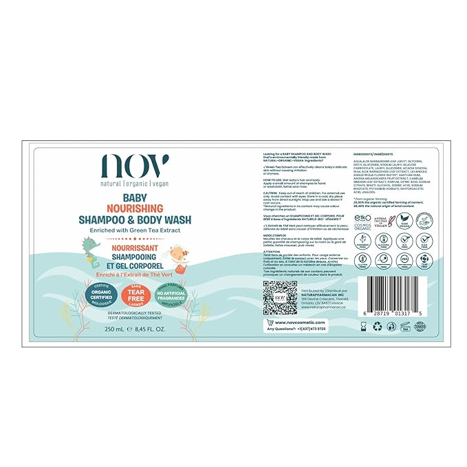 Baby Shampoo & Body Wash | Tear-Free, Plant-Based Formula for Gentle Cleansing, Nurturing, and Ethical Care, Free from Harmful Chemicals