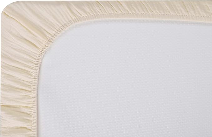 Onacosht Muslin Crib Sheets for Boys Girls, Soft Breathable 100% Cotton Baby Fitted Sheet 52" x 28" for Standard Toddler Crib Mattress, 2 Pack, Beige and Yellow Floral