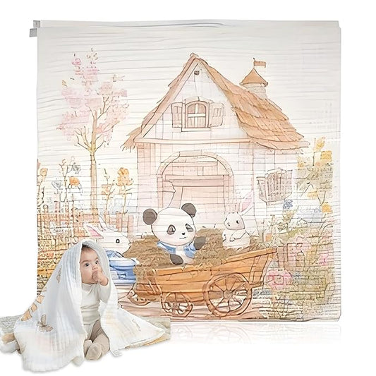 Baby Bath Towels, Super Soft Cotton Receiving Blanket for Baby's Delicate Skin,Swaddle Blanket for Newborns Toddlers Boy Girl,Baby Registry as Shower