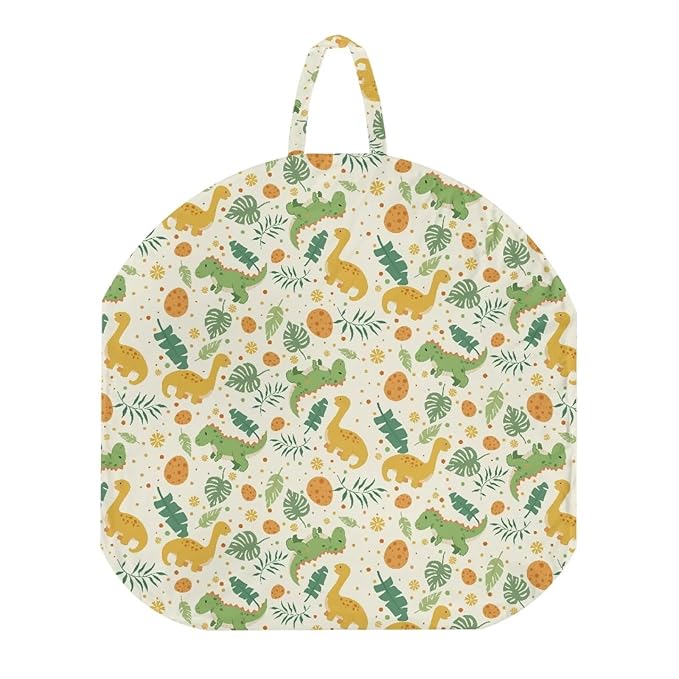 Cartoon Palm Leaf and Dinosaur Newborn Lounger Cover Removable Soft Slipcover for Newborn Baby Padded Lounger Infant Floor Seat Cover for Boys Girls Baby Essentials