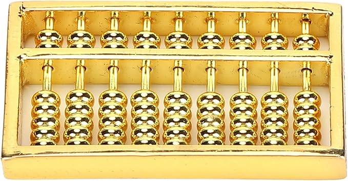 GLOGLOW Chinese Ancient Abacus, 1.8x1in Mini Brass Abacus 9 Gears Chinese Math Calculating Tool Educational Learning Kids Adult Collection