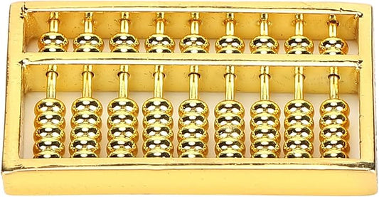 GLOGLOW Chinese Ancient Abacus, 1.8x1in Mini Brass Abacus 9 Gears Chinese Math Calculating Tool Educational Learning Kids Adult Collection