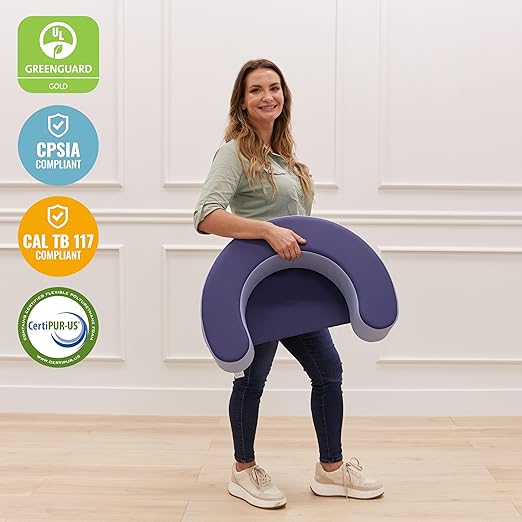 ECR4Kids SoftZone Sit-Up Support Ring, Baby Essentials, Navy/Powder Blue