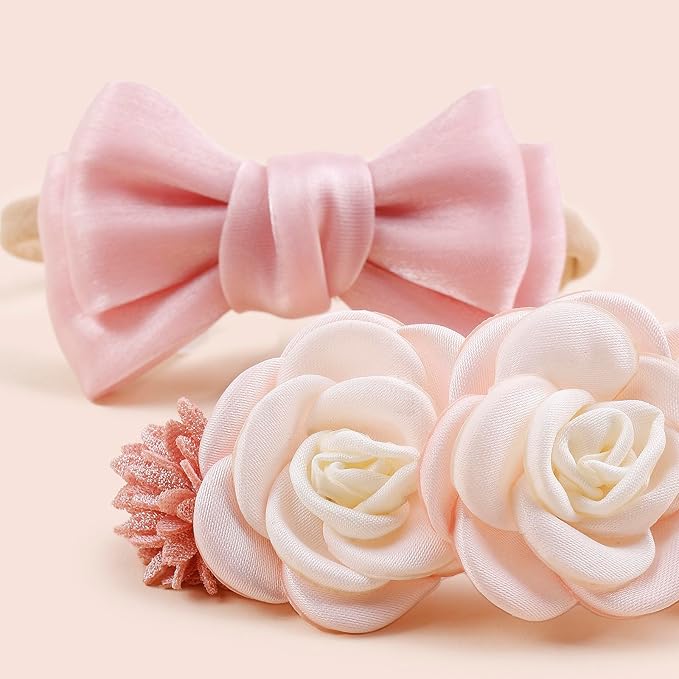 New Model Baby Girl Nylon Headbands Nylon Flower Elastic Hairbands 3pcs Hair Accessories Gift for Newborn Infant Toddlers (BF-Z56)