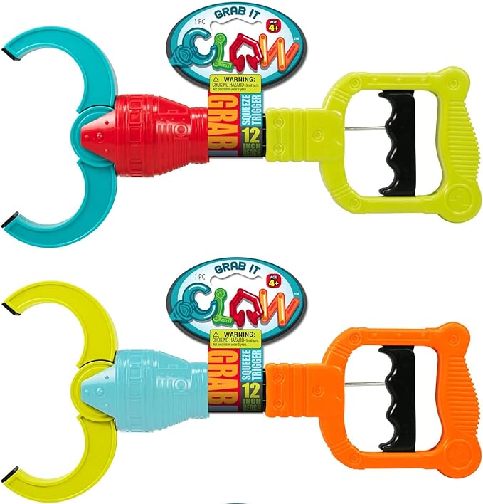 JA-RU Grab It 12 Inch Claw Grabber Toy (2 Grabber Toy) Plastic Robot Claw Grabbing Toys for Kids. Hand Eye Coordination Learning Toy. Toy Pickup Interactive Playtime Tool. Party Favor. 5617-2s