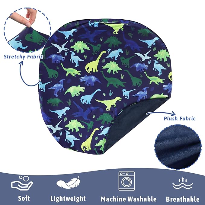 TANOFAR Newborn Lounger Cover, Baby Car Seat Head Support, Removable Cover for Infant Lounger Pillow Cover, Breathable, Comfortable, Dinosaur
