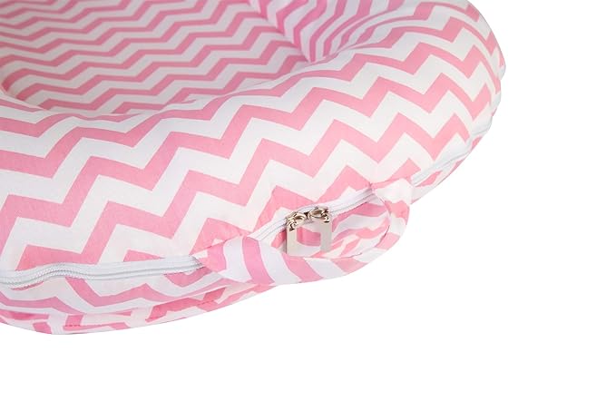 IBraFashion Newborn Lounger Cover - Dock a tot Covers Only 100% Cotton Co Sleeping Nest Sleep Pod Extra Replacement Cover Girls (Fits Dockatot Deluxe+) (Pink Chevron)