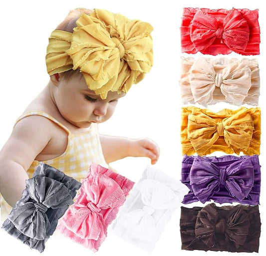 DANMY Baby Girl Elastic Headbands Newborn Toddler Hairbands Bows Children Soft Headwrap Hair Accessories