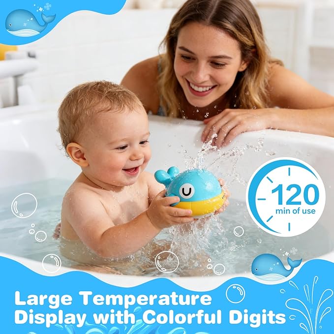 Light Up Whale Sprinkler Baby Bath Toys for Kids Ages 1-3, Pool Water Toys for Toddlers Bathtub Fountain Toys, Birthday Gifts for 1 2 3 Year Old Boys & Girls