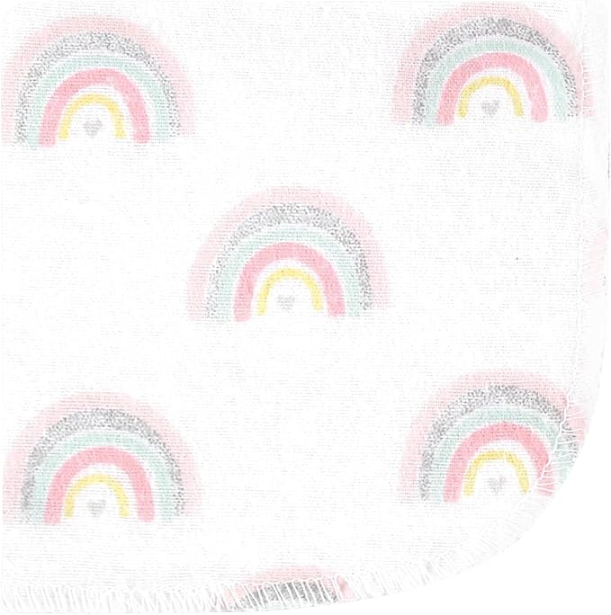 Hudson Baby Unisex Baby Flannel Cotton Washcloths 10-Pack, Girl New Elephant, One Size