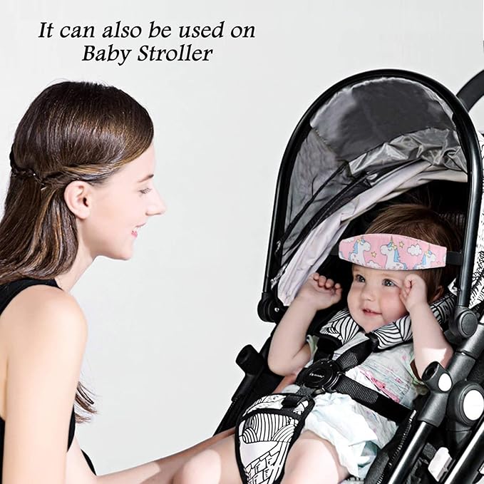 2 Pcs Baby Car Seat Neck Relief and Head Support,Silence Shopping Car Seat Head Band Strap Headrest,Stroller Car Seat Sleeping Head Support for Toddler Child Children Kids Infant (Unicorn)