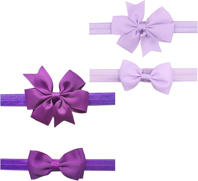 2pc/Set Baby Girls Grosgrain Ribbon Hairband Set Ribbon Bows Hair Tie Headband JB10