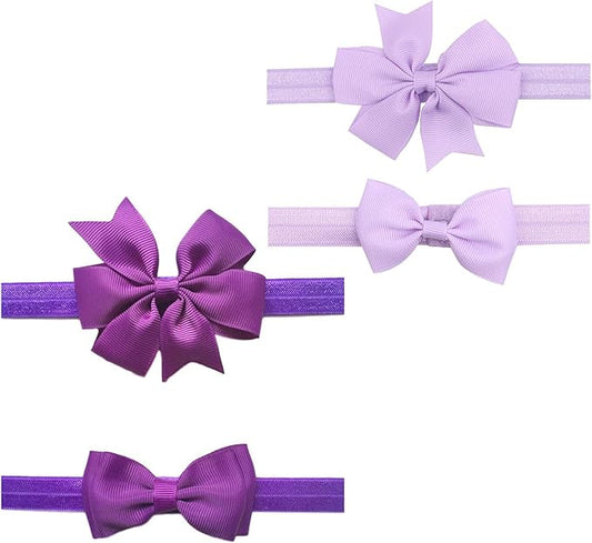 2pc/Set Baby Girls Grosgrain Ribbon Hairband Set Ribbon Bows Hair Tie Headband JB10