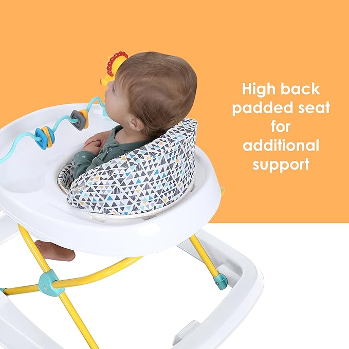 Smart Steps Trend Activity Walker with Removeable Toy Bar, Multi-Directional Front Wheels, Tray, Adjustable Height and Flat Fold Frame for Storage, Ages 6 Months +, Zoo-ometry White