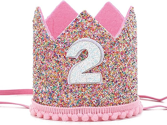 Boy Girl Birthday Crown, Prince Princess Birthday Hat Headband Tiara Crown Cake Photo Prop Party Decorations