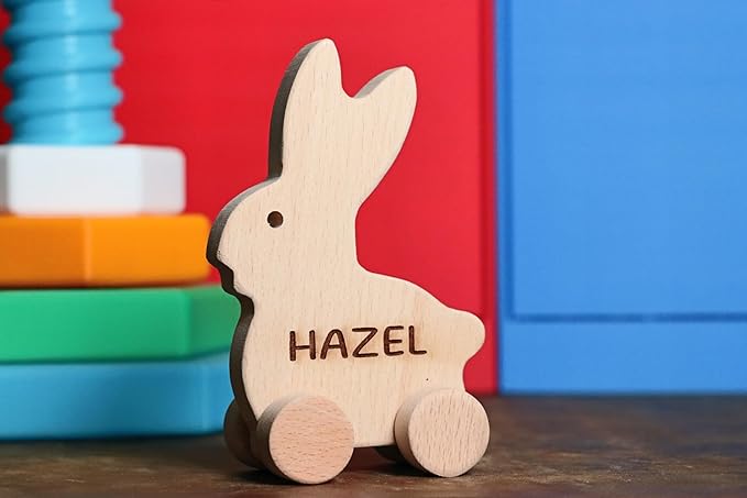 Wooden Giraffe Push Toy, Waldorf and Montessori Animal Toy, Personalized Toy Gift, Gift for Baby Shower, Wooden Toy, Personalized