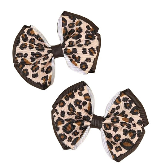 Baby girls leopard hair bow Clips Pin,leopard print bow hairpin for women(FD62-Leopard 4)