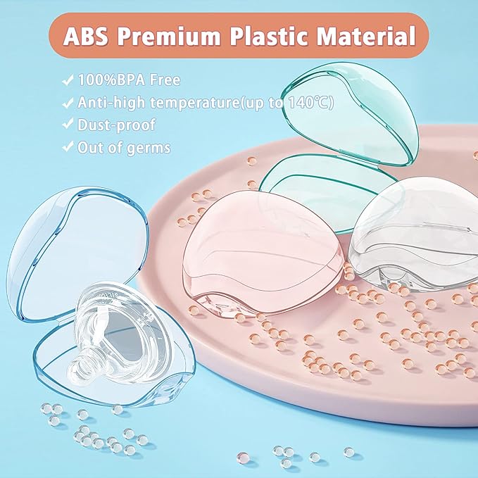 Smlpuame Pacifier Case,4 Pack BPA Free Pacifier Holder Case,Transparent Container Box for Baby Binky（Not Included),Essential Pacifier Accessories,Alway Keep Paci Clean,Easy to Clean(Green)
